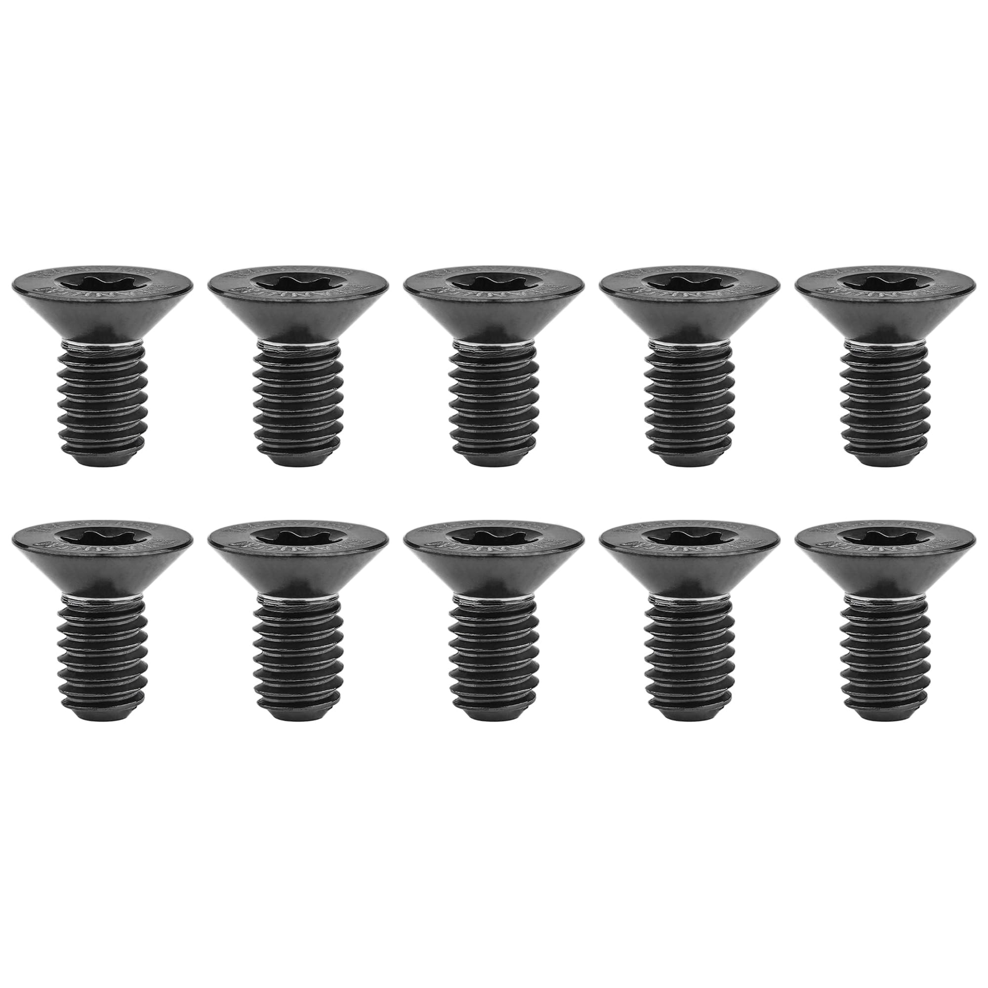 Wanyifa 10pcs Countersunk Head Torx T10 M3 6 8 10 12 15 18 20mm Titanium Bolt Flat Head Screws (Black, M3x6mm)