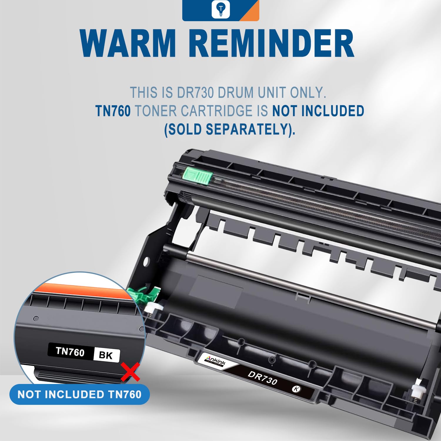 ANKINK Unité Tambour de Rechange DR730 (Pas de Toner) pour Brother DR-730