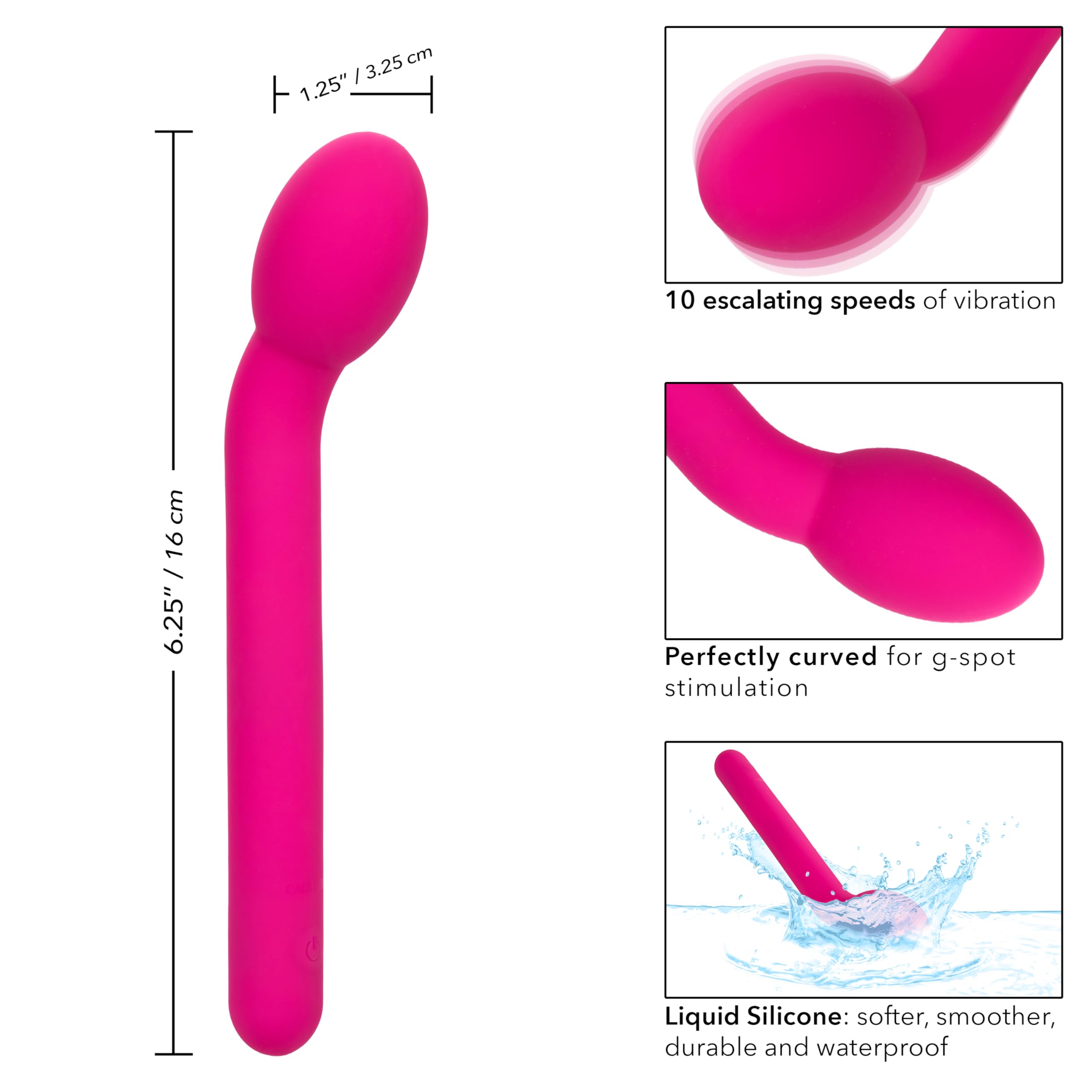 CalExotics Bliss™ Liquid Silicone Tulip – Rechargeable G Wand Massager Sex Toy for Women - Pink