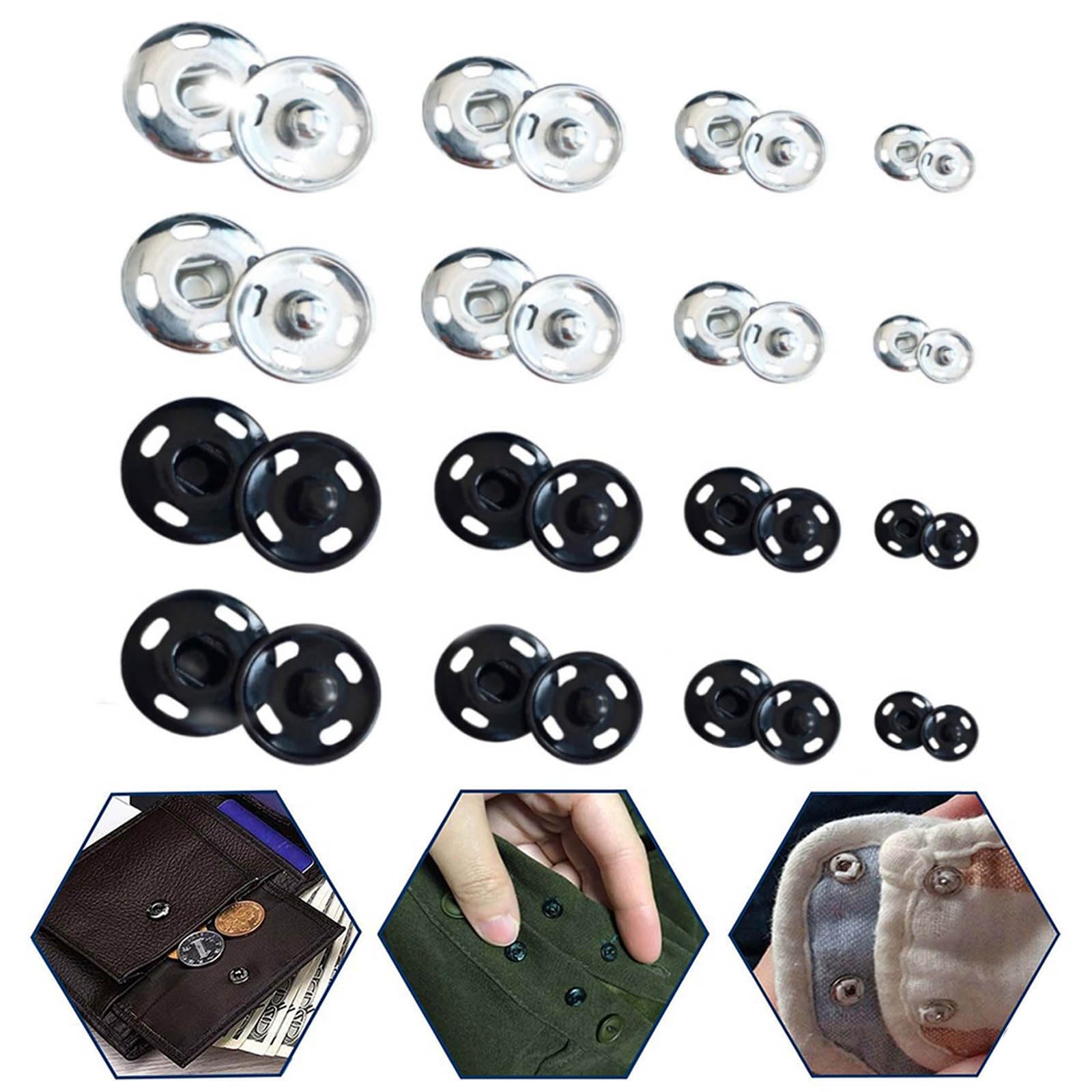 Lot De 180 Boutons Pression Métal Mardatt - 3 Tailles 9/12/15mm Pour Couture Et DIY