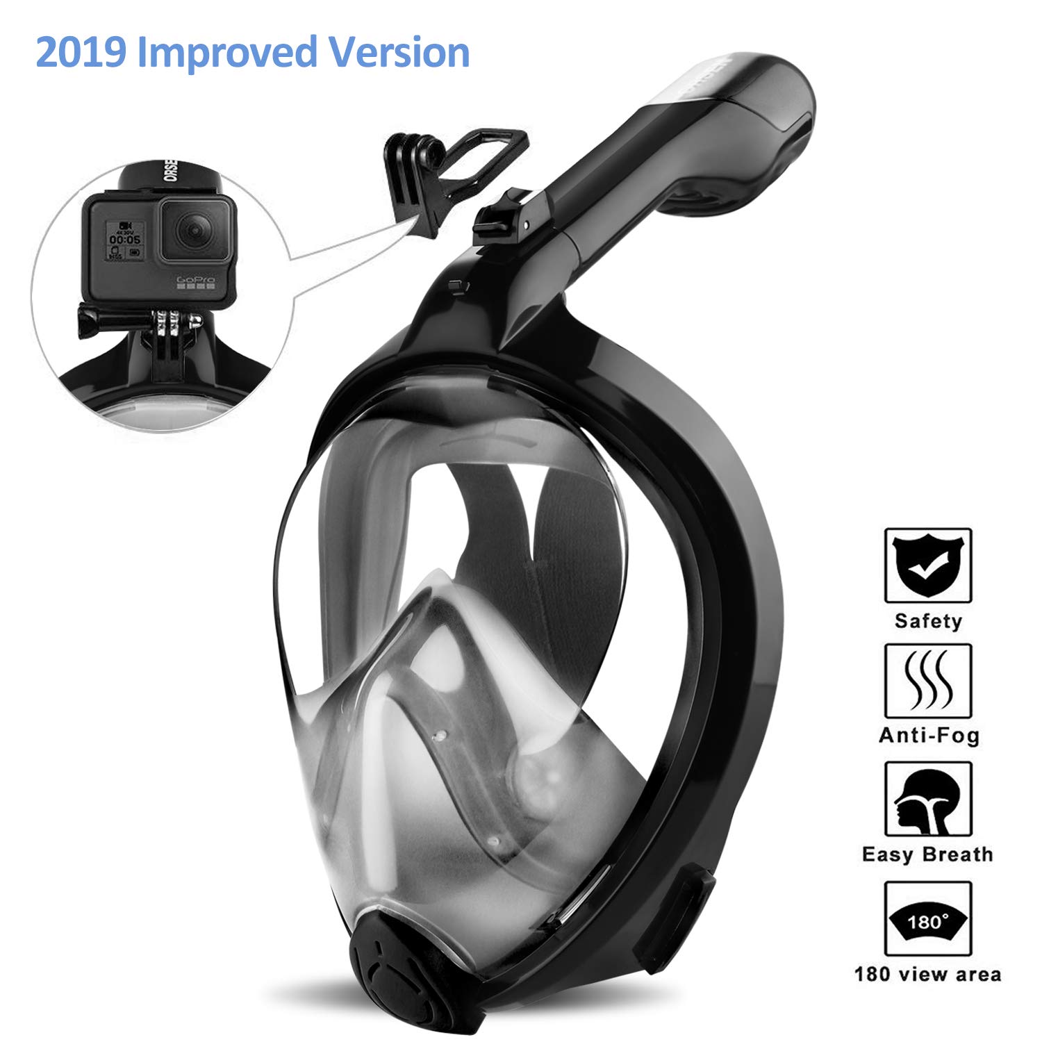 Buy ORSEN Newest Version Full Face Snorkel Foldable 180 Panoramic View