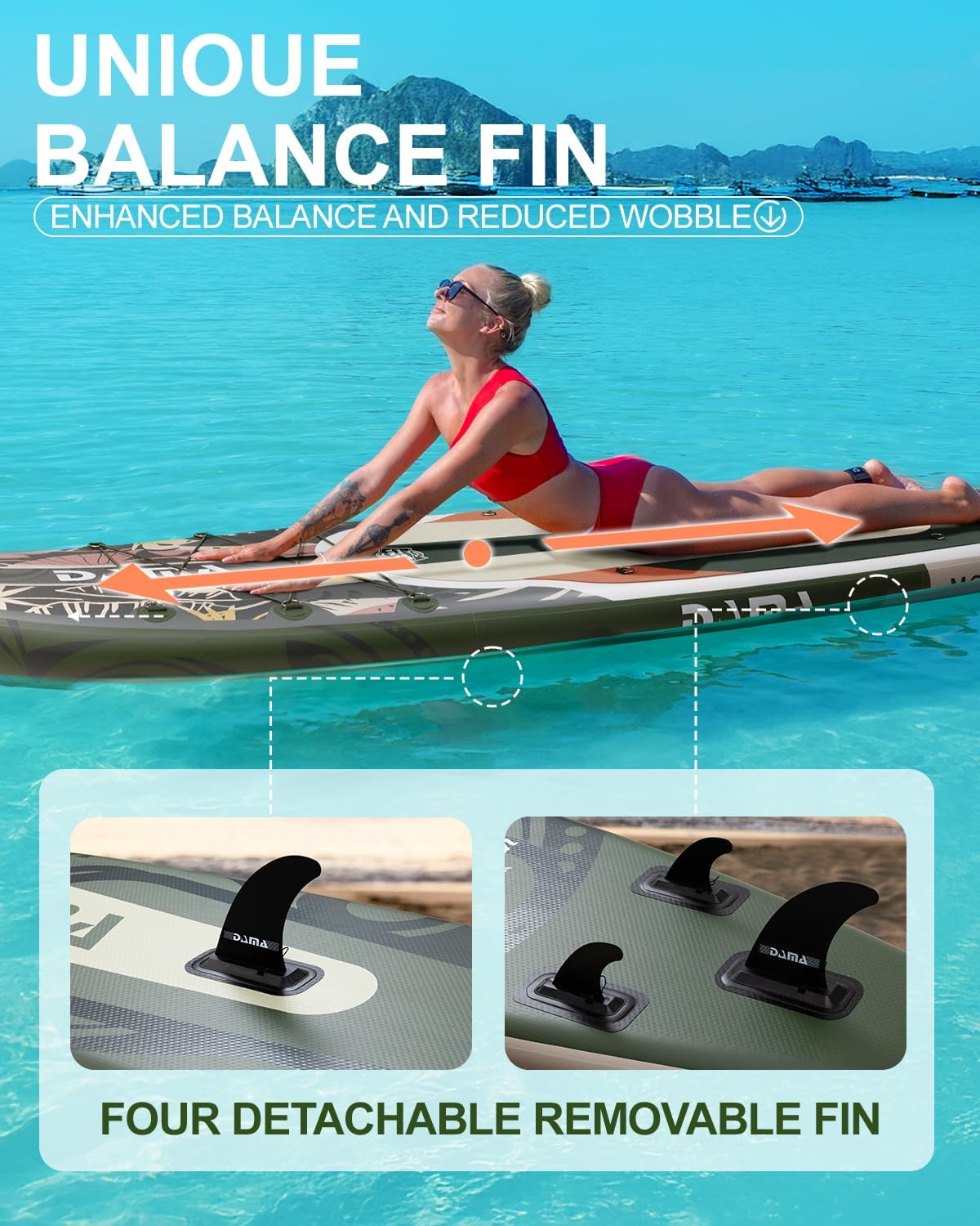 DAMA 11'*34"*6" Stand Up Paddle Board, Inflatable Paddle Board,Inflatable Paddle Boards for Adults w/a Wide, Smooth and Non Slip Deck, Versatile Styles, Suitable for Adults