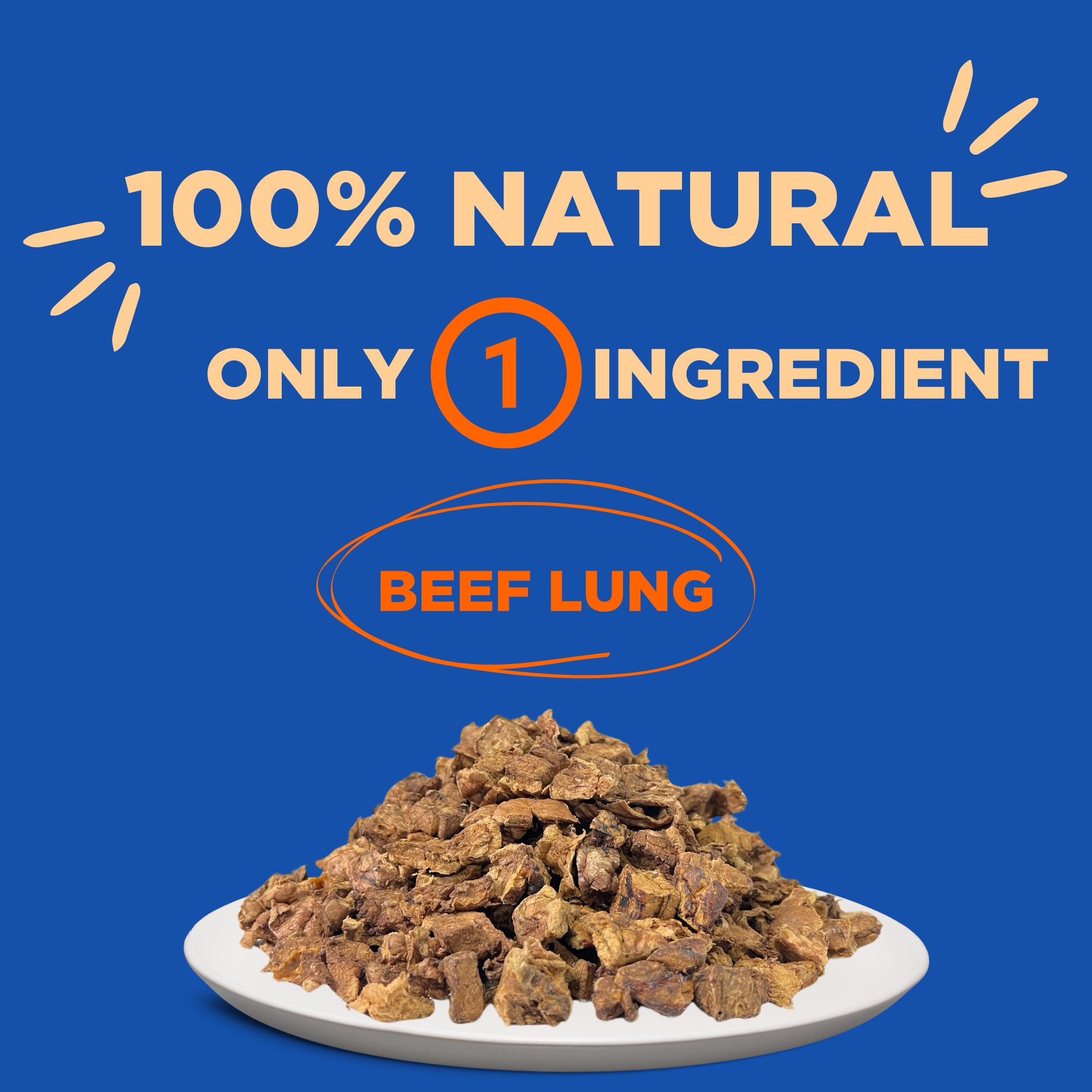 PAWW CHEW Beef Lung Dog Treats - 100% Natural, Single Ingredient, (1 Pound) Made in The USA, Dried & Dehydrated, High Protein, High Value Dog Training Treats, Grain Free, Low-Odor Free for All Breeds - image 2