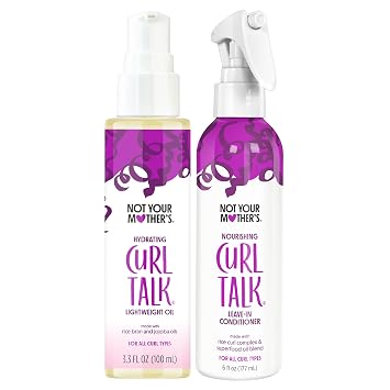 Not Your Mothers Curl Talk Hydrating Curl Oil & Leave-In Curl Conditioner | Helps Smooth Frizz, Boost Shine & Hydrates Curls - For All Curly Hair Types - Citrus Jasmine Scent