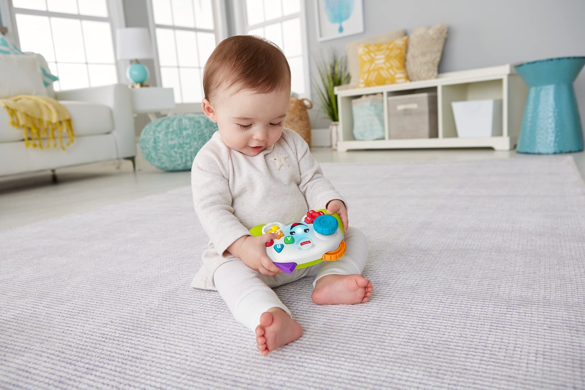 Fisher-Price „Ucz się i śmiej!” Wesoły Padzik Malucha – Teraz nawet najmłodsi gracze mogą przejąć kontrolę nad nauką dzięki tej interaktywnej zabawce, która uczy liczb, kolorów, FWG20