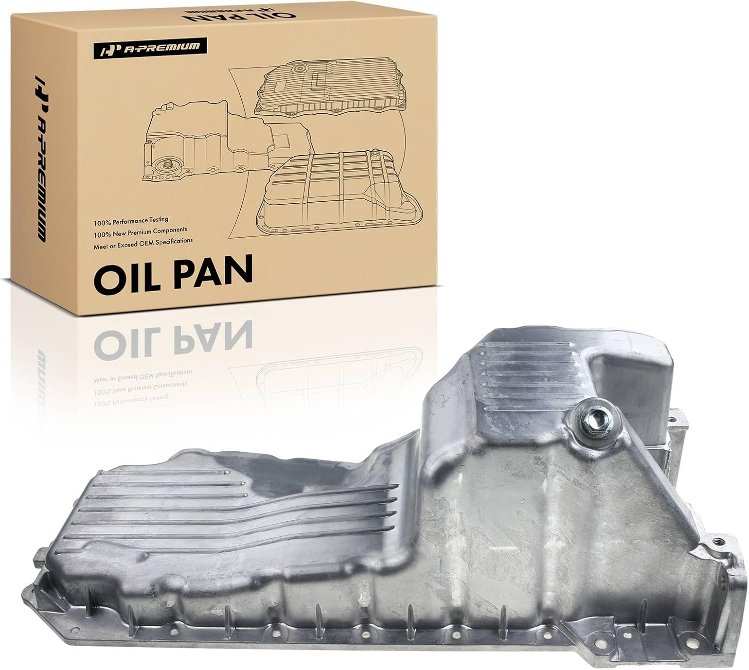 A-Premium Engine Oil Pan Sump with Drain Plug Compatible with Jeep Grand Cherokee 2005-2010, Commander 2006-2010, 5.7L Petrol