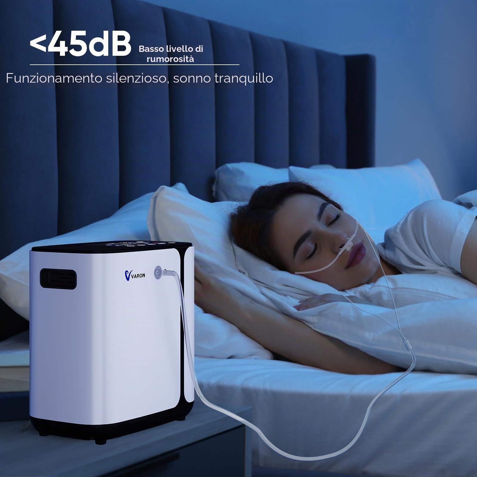 Concentratore di ossigeno mobile, dispositivo di ossigeno per casa, 1 – 6 l/min, concentrazione 93%, timer (0,5 – 4 ore), ciclo di lavoro 24 ore per auto, gite e viaggi (istruzioni in tedesco)