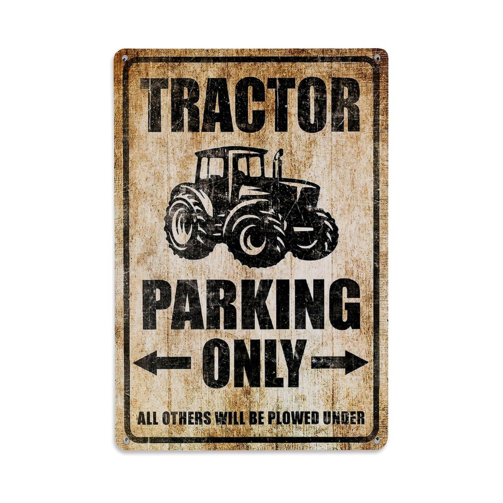 Jdfenggu Vintage Tractor Parking Only Sign Pattern Retro Metal Tin Sign, Decor Art Poster For Bar, Home, Man Cave, Kitchen, Laundry Room Gift 8X12inch