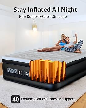 AIREFINA Air Bed-Luxe エアマットレス Amazon.com: Airefina Air Mattress Queen with Built in Pump, 18