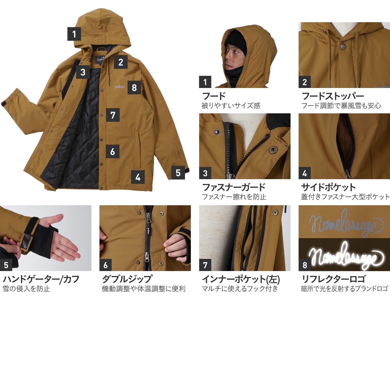 Amazon | namelessage(ネームレスエイジ) スノボウェア 上下セット 23