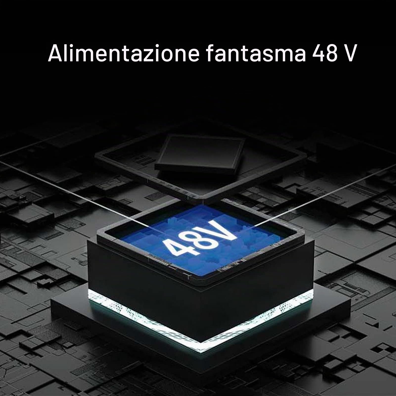 Mixer Audio a 2 Canali, Console di Missaggio Audio con Alimentazione Phantom USB 48V Mixer DJ Professionali, Mixer Audio Controller DJ, per Registrazione, Streaming Live,Podcasting