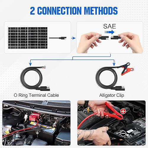 Miniatura 7 de ECO-WORTHY Mantenedor de cargador de batería solar de 10 vatios y 12 V panel solar de 10 W + controlador + soporte de montaje ajustable + cable de