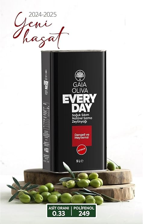 Everyday Ayvalık 5lt Soğuk Sıkım Natürel Sızma Zeytinyağı