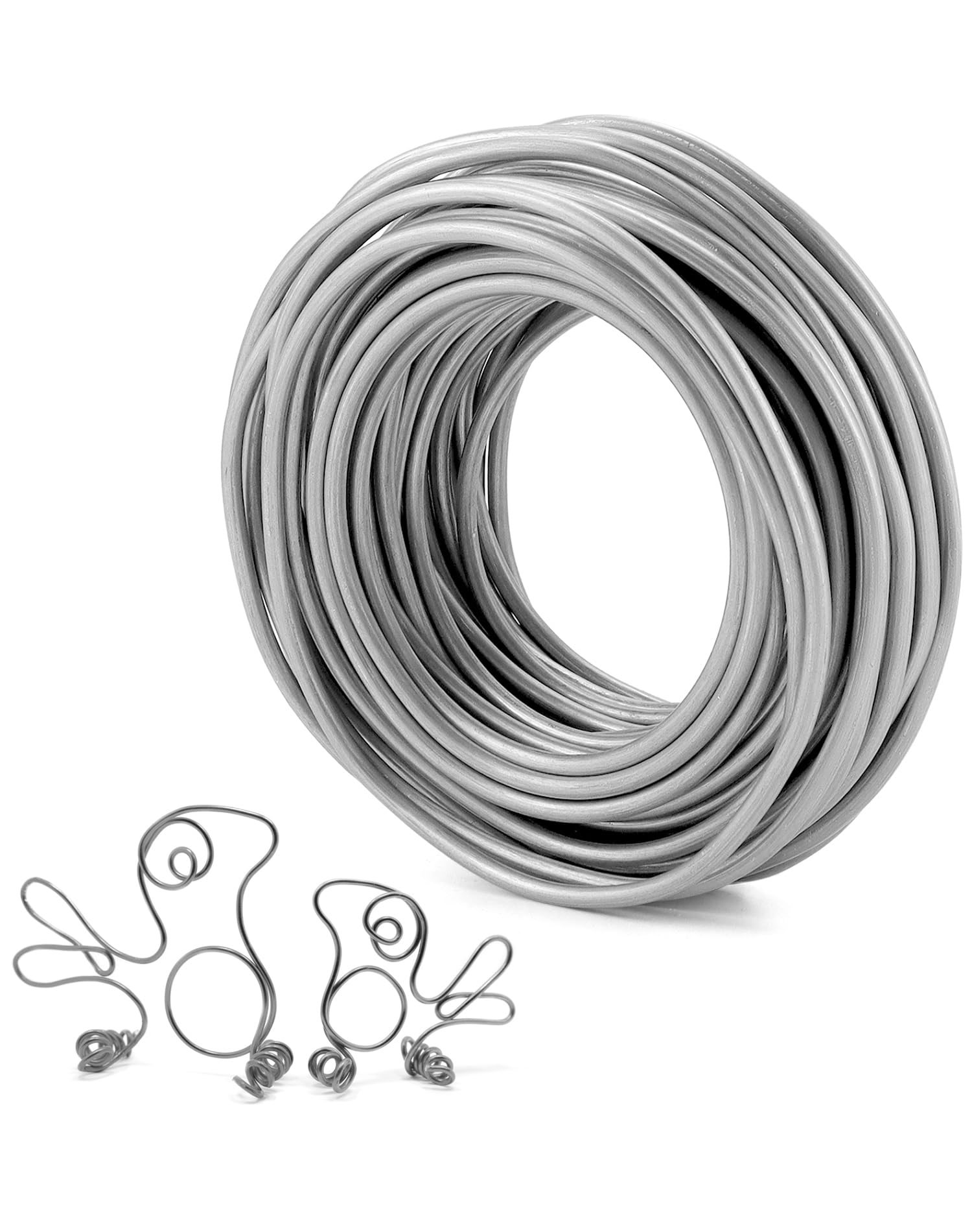 QWORK® 20m/66ft Silver Aluminum Craft Wire Bonsai Wire Ø5mm for DIY Jewelry Making Art Craft Projects Bonsai Trees