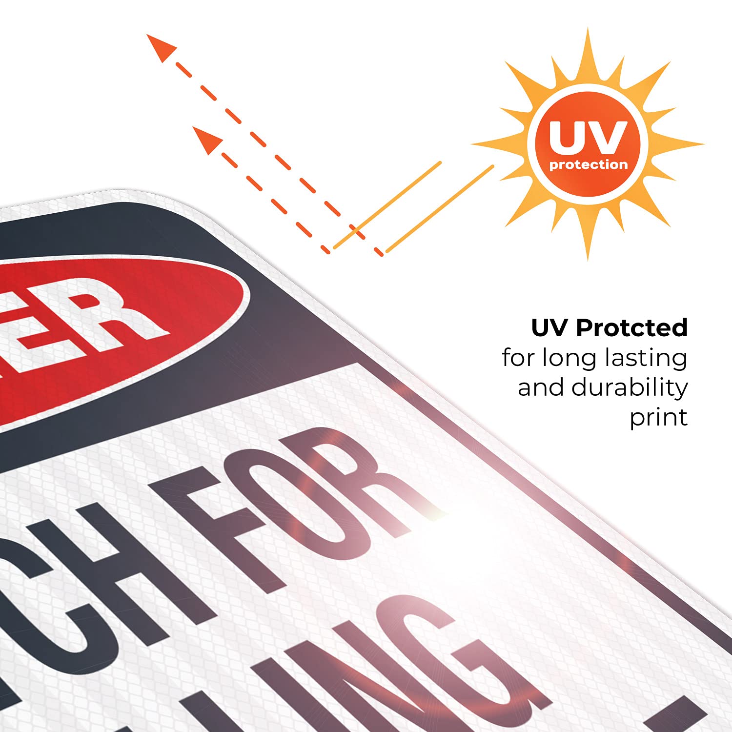 Danger Watch for Falling Snow and Ice Sign, 18x18 Inches, 3M EGP Reflective .063 Aluminum, Fade Resistant, Made in USA