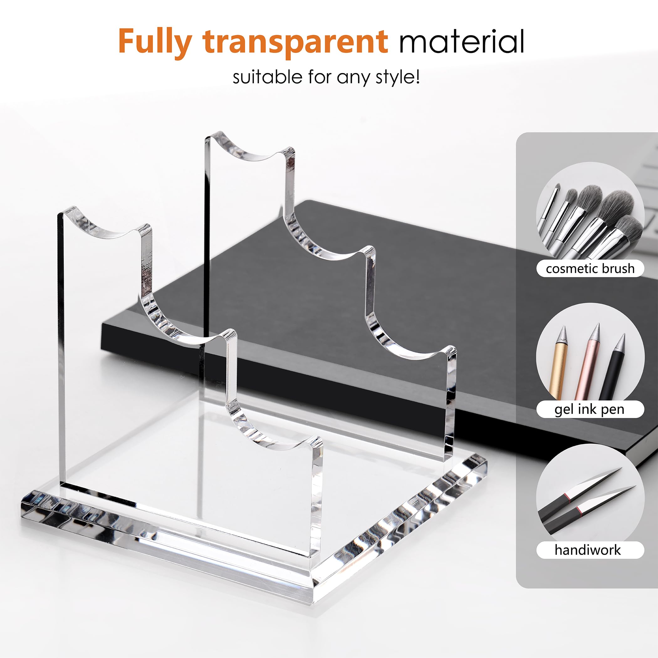 3Pcs 3 Style Acrylique Stylo Présentoir Clair Porte-Crayon Présentoir