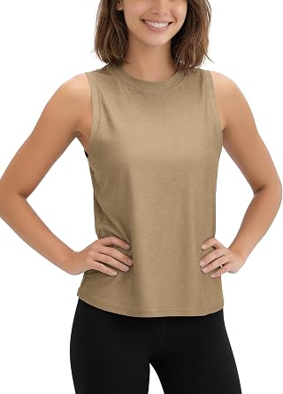 ODODOS Womens Performance Tank Ultra Soft odSTRATUM Tech Sleeveless Tee Shirts High Crew Neck Pullover Top