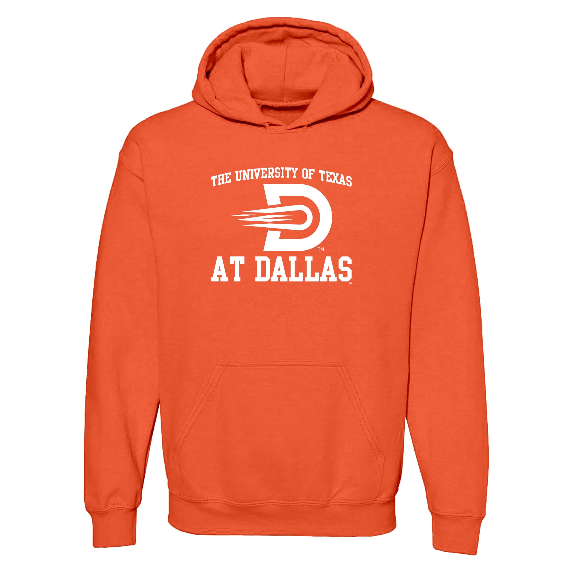 UGP Campus Apparel NCAA Officially licensed College - University Team Color Arch Logo Hoodie, University of Texas Dallas Comets Orange, Large โ image 1