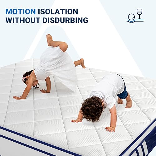 Miniatura 6 de Colchón híbrido tamaño Queen de 12 pulgadas, colchón híbrido tamaño Queen en una caja con espuma viscoelástica de gel y resortes individuales para
