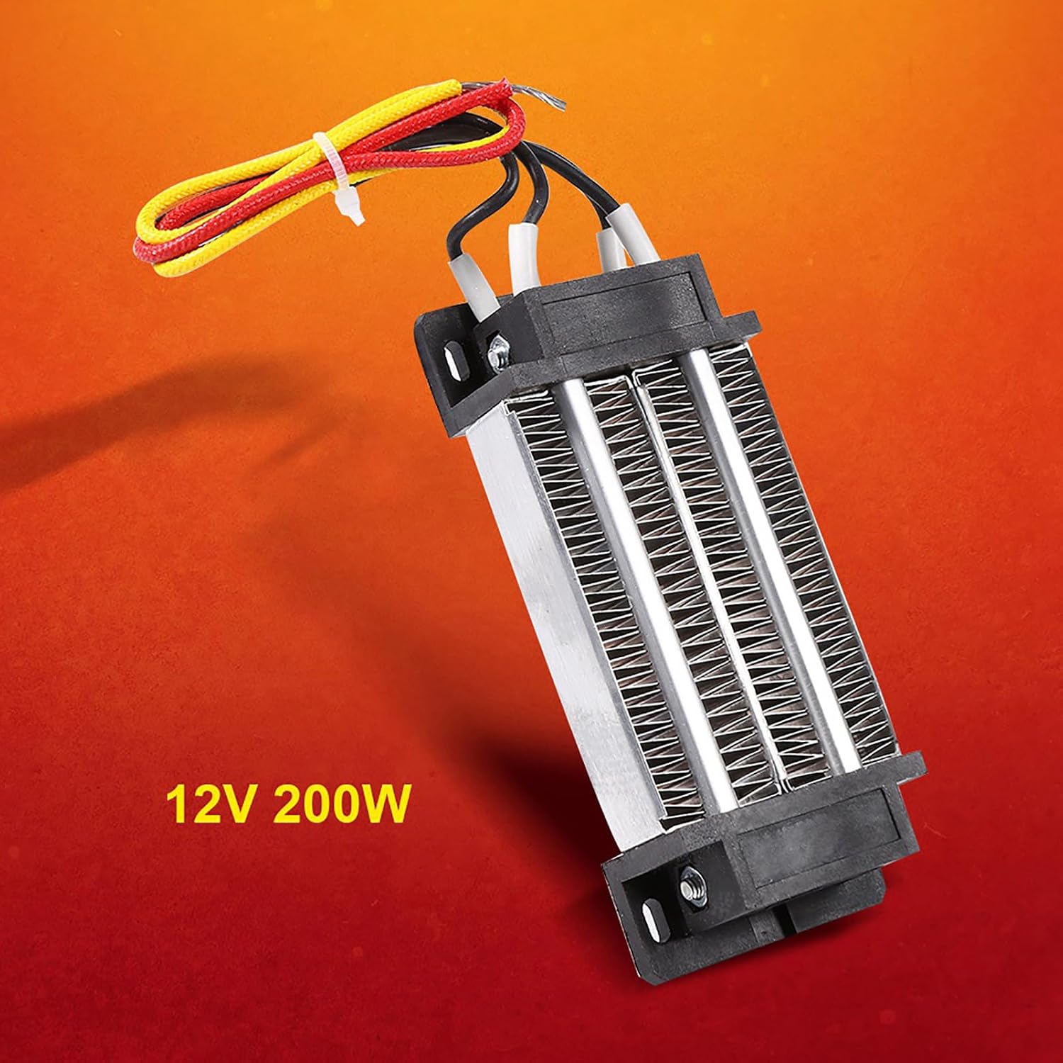 Qiilu PTC Heater 12V 12V PTC Air Heater 200W Dc 12V Electric Insulated Ceramic Thermostatic High Power PTC Heating Heater