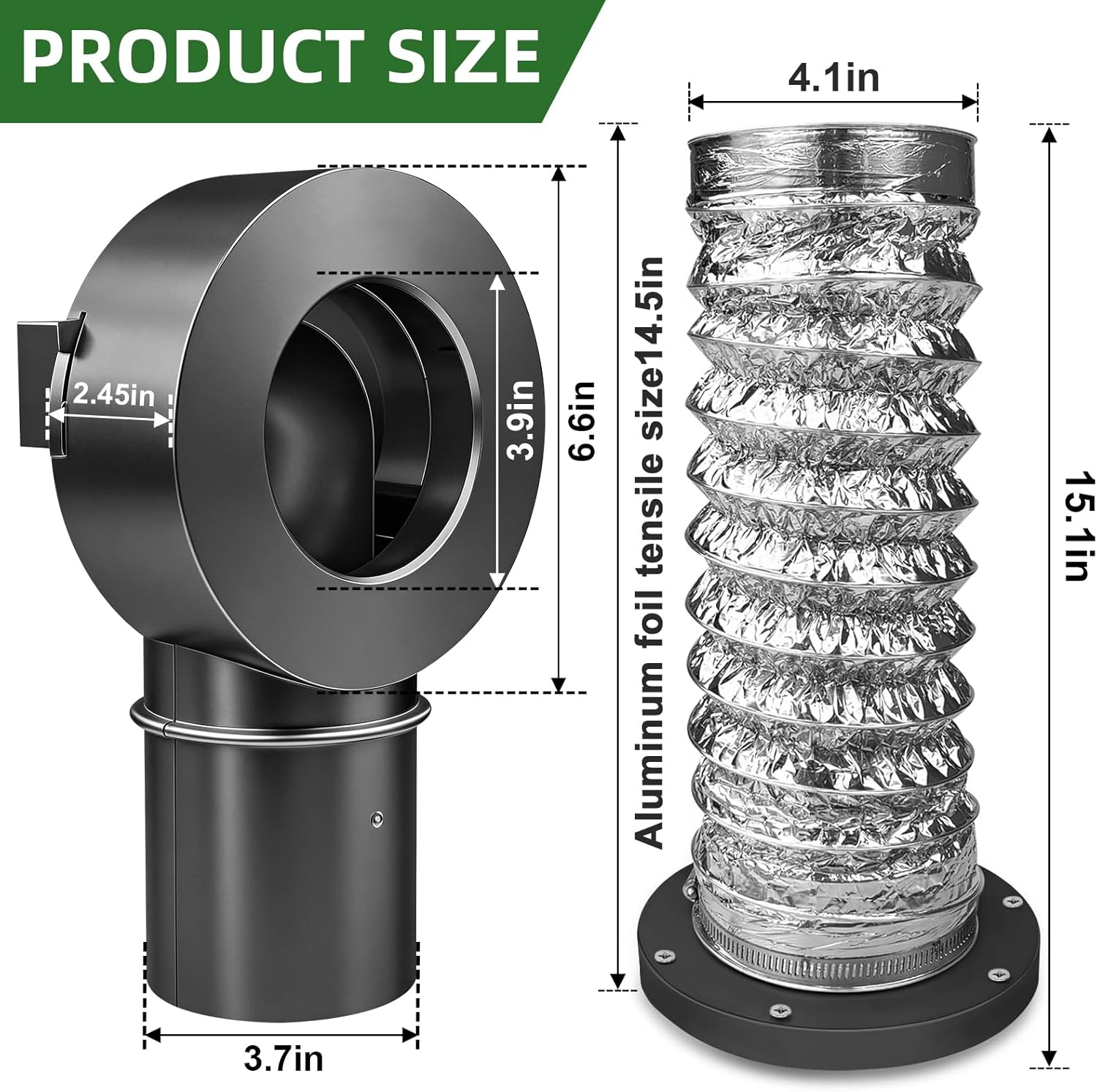 90°magnetic dryer vent coupling-quick connection and disconnection strong magnet self-alignment design quick-installation dryer magnetic vent connector dryer vent connector kit(space gray) 90 space gray