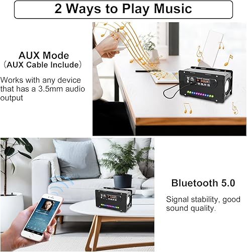 Miniatura 6 de Kit de altavoz compatible con Bluetooth, kit de práctica de soldadura de radio FM para bricolaje, amplificador de sonido USB para el hogar, proyecto
