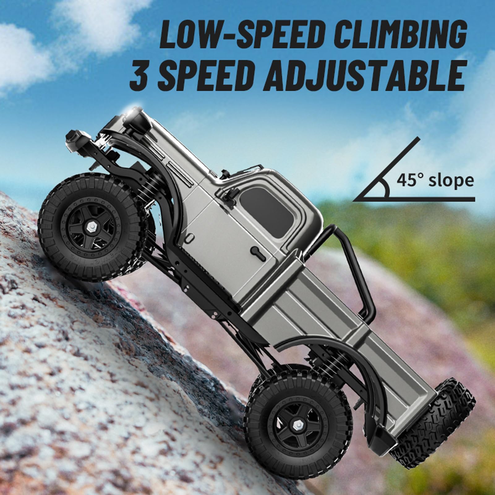1/18 Scale RC Rock Crawler Truck – Ready-to-Run 4WD Off-Road Remote Control Car With LED Lights For Adults & Teens