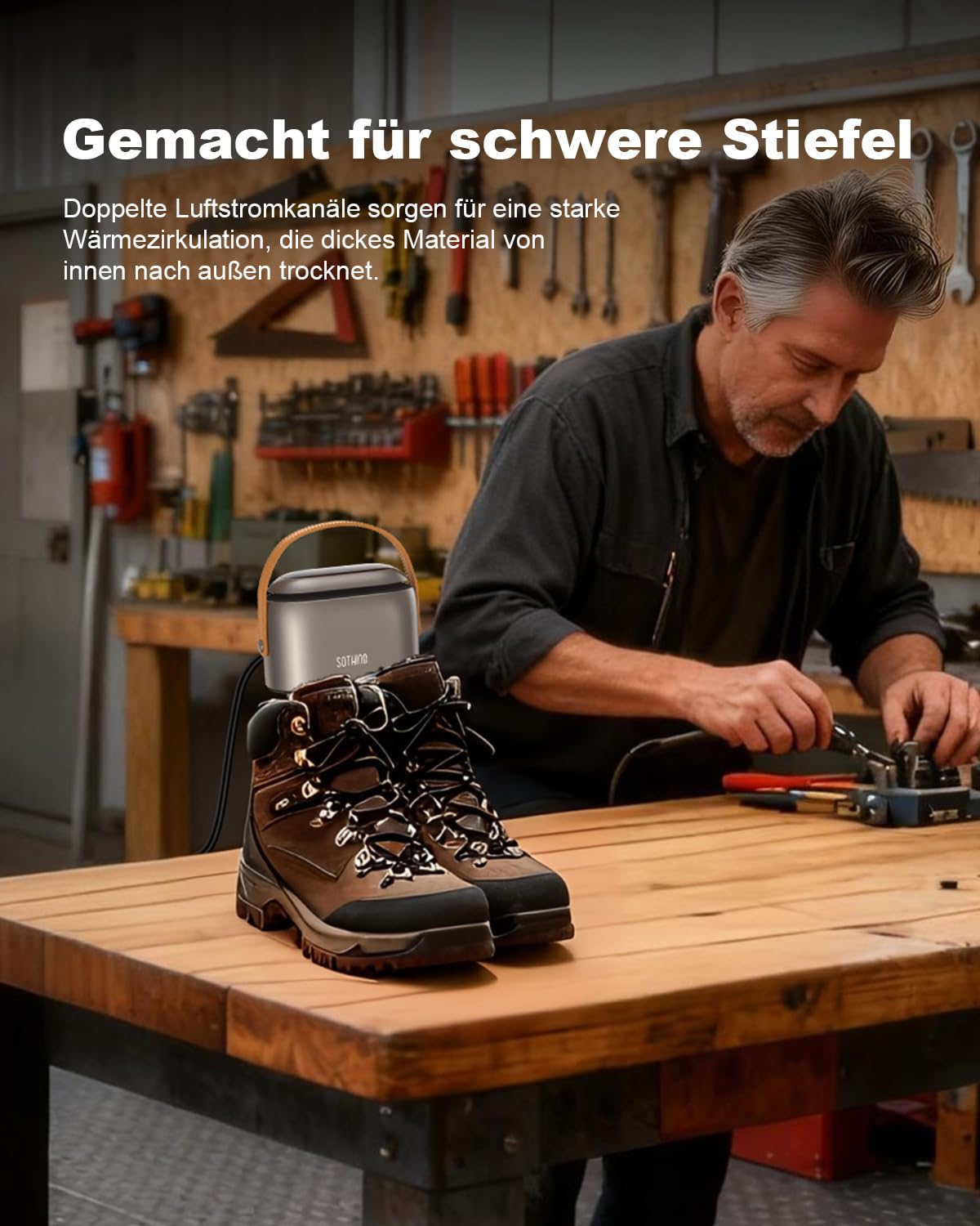 SOTHING Schuhtrockner Elektrisch, Skischuhtrockner mit Ozon-Funktion