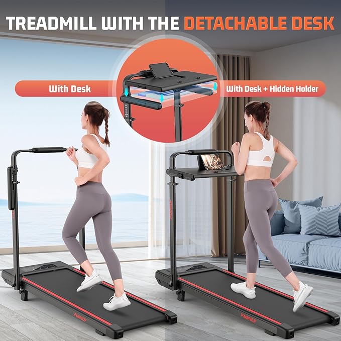 Caminadora Plegable FUNMILY 5 en 1 con Inclinación y Escritorio, 300 lb miniatura 2