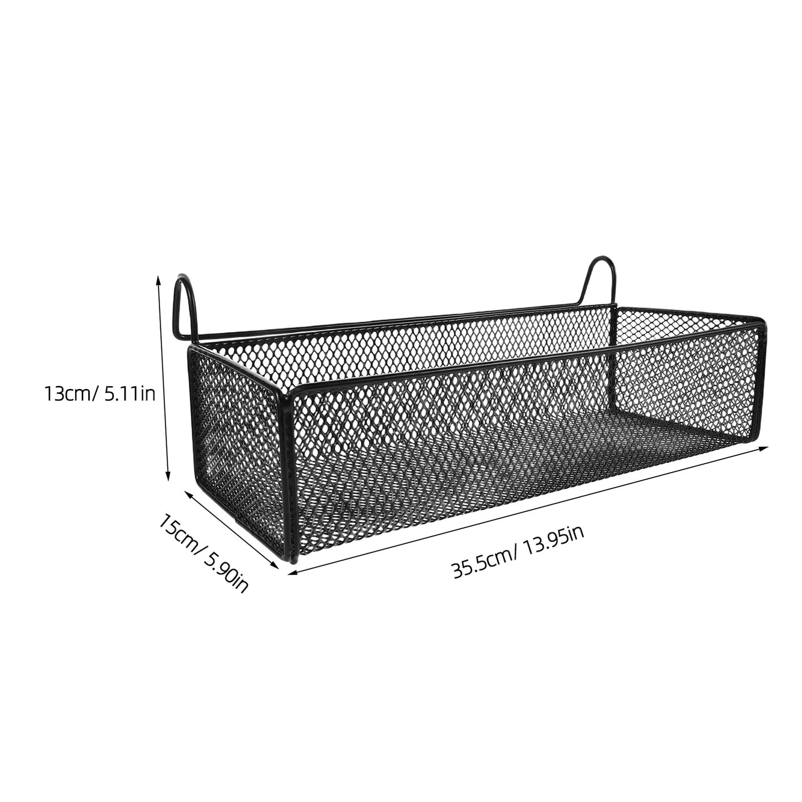 Organizador Colgante de Hierro Negro Grande sin Taladros para Baño y Dormitorio, Cesta de Almacenamiento para Cama Alta, Cesta Resistente para Ducha y Espacio Reducido