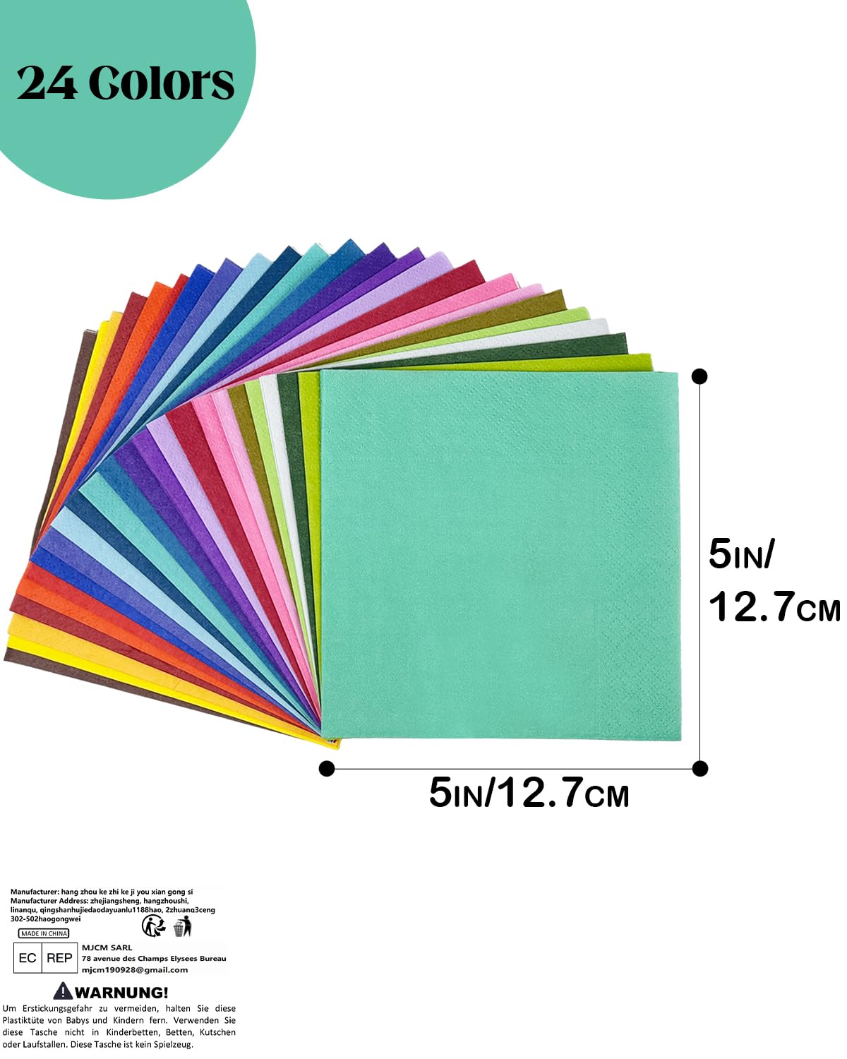 Tovaglioli Da Cocktail 120 Pezzi - 12,7x12,7 Cm In 24 Colori | Usa E Getta Per Feste, Matrimoni, Compleanni - Foto 10