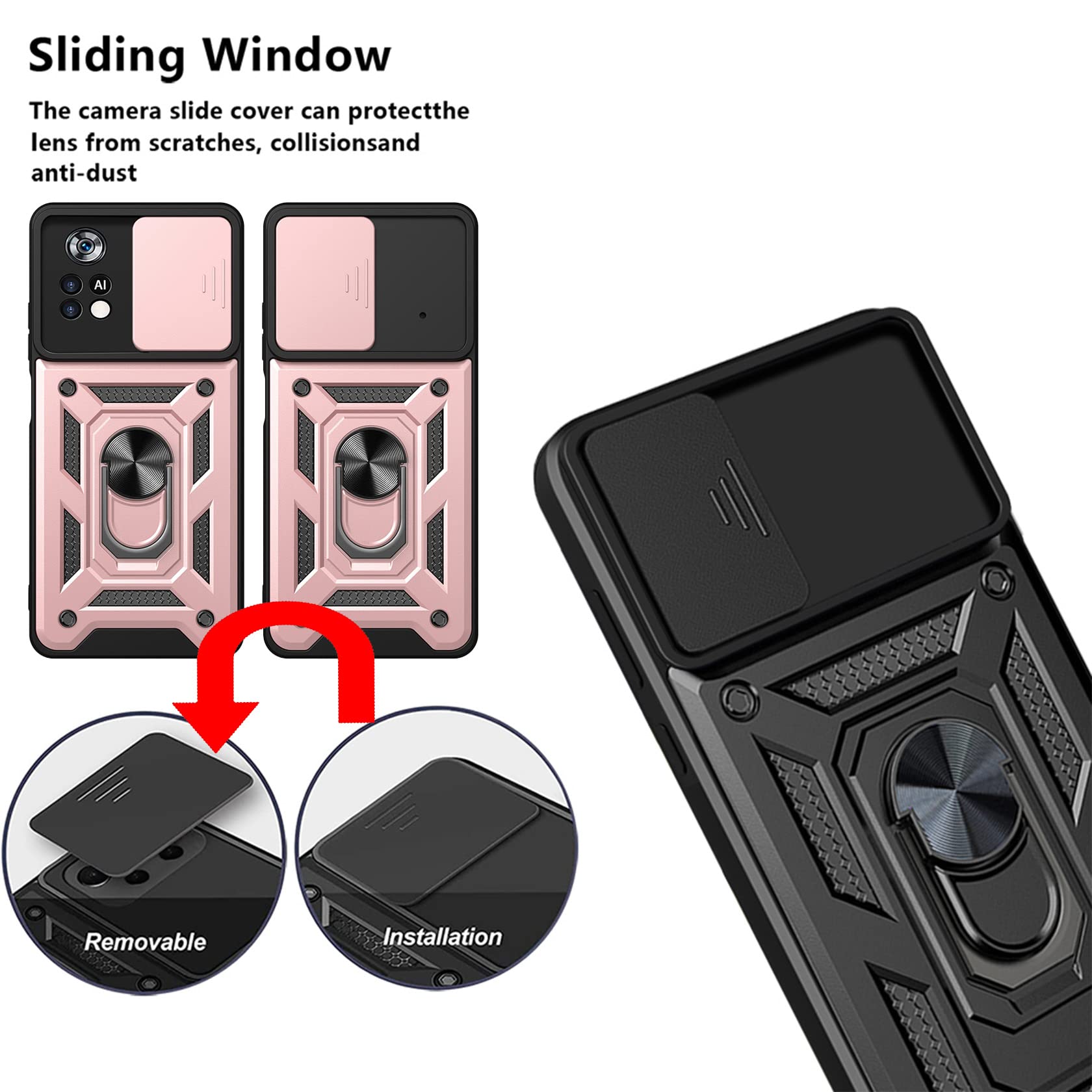 Custodia Per Xiaomi Poco M4 Pro 4G Con Copertura Fotocamera