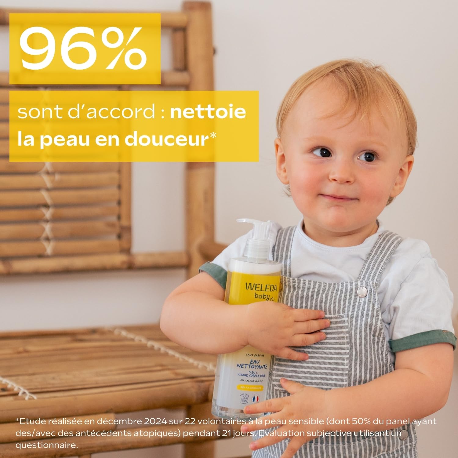 WELEDA - Eau nettoyante au Calendula sans parfum - Nettoie en douceur - Pour la toilette quotidienne des peaux délicates des bébés et des jeunes enfants - / - 400 ml