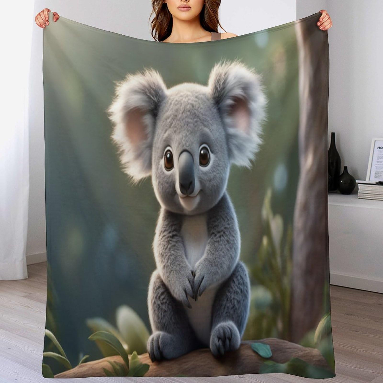 Plaid koala flanelle couverture isolante pour lit et chambre froide