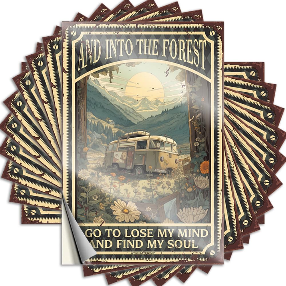 Best Hard Lettering Sticker | Into The Forest I Go to Lose My Mind and Find My Soul Plastic Durable Vinyl Sticker Easy Apply for Inside(8X12CM)
