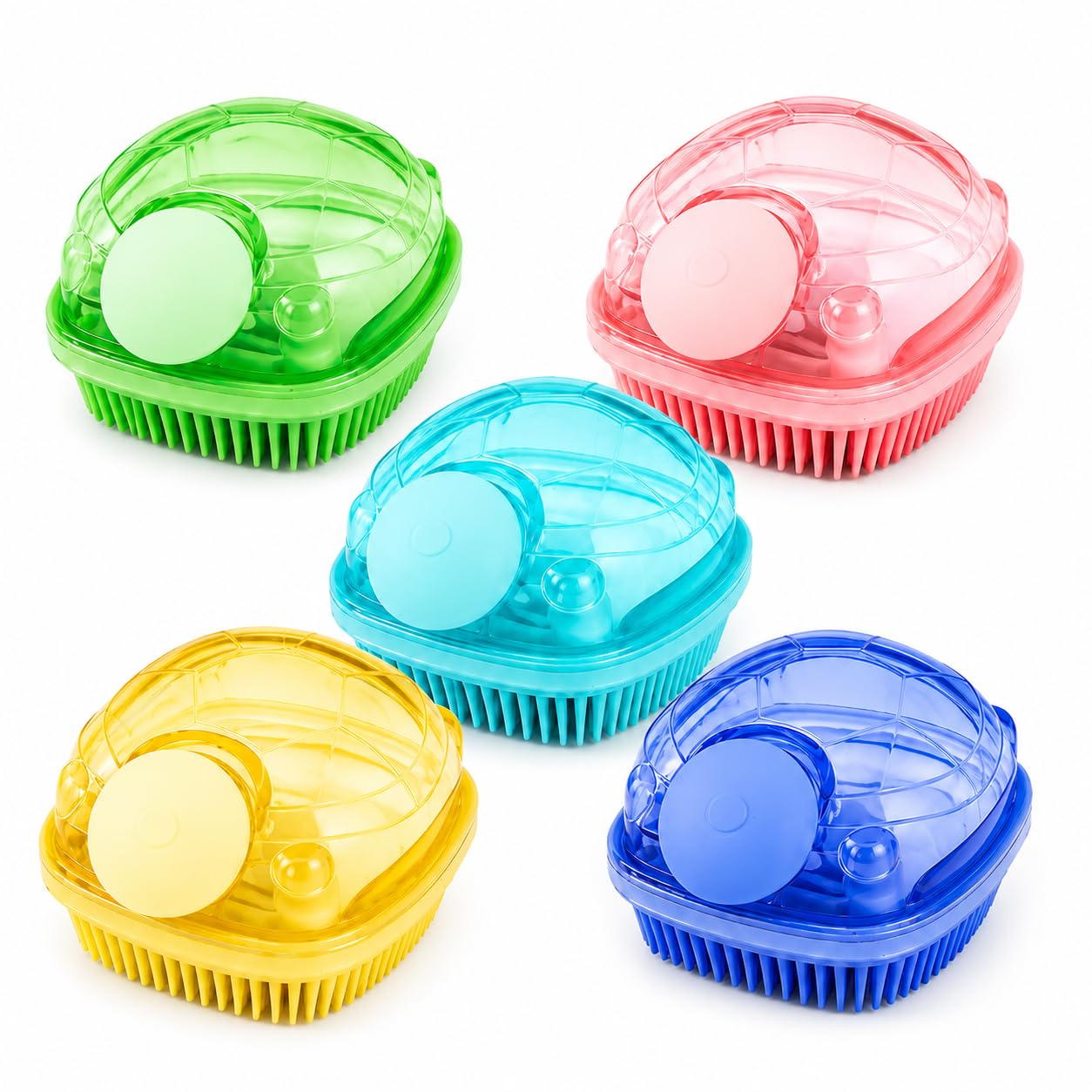 Refillable Silicone Bath Scrubber with Soap Reservoir, Soft Body Cleaning & Massage Brush, Multicolor (Pack of 1)-picture-11