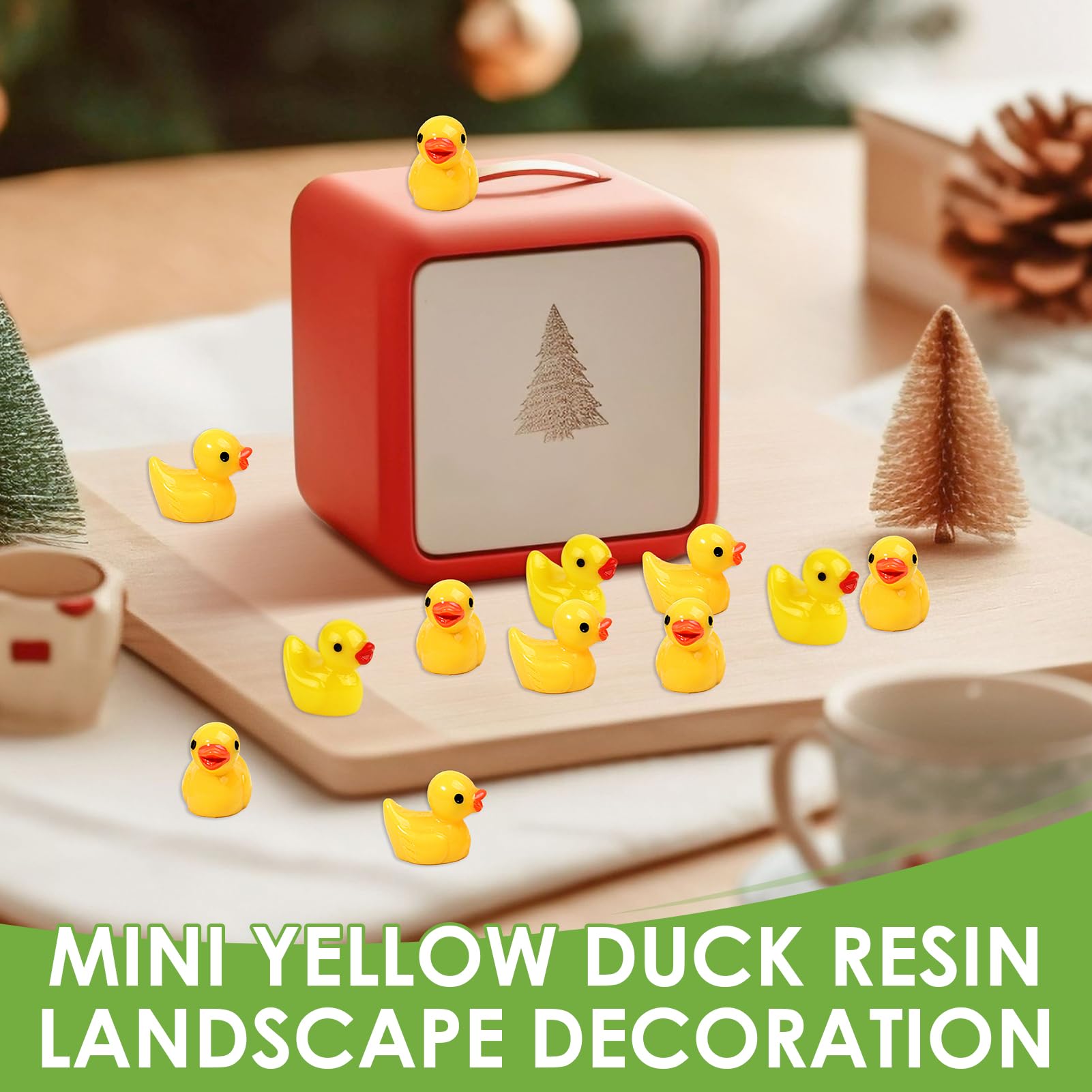 100 Pcs Mini Canards en Résine, Petits Canard Miniature Résine, Miniatures Figurines de Canard Mini Canard en Plastique Petit pour Le Bricolage pour Aquarium Jardin Bricolage Potting Paysage