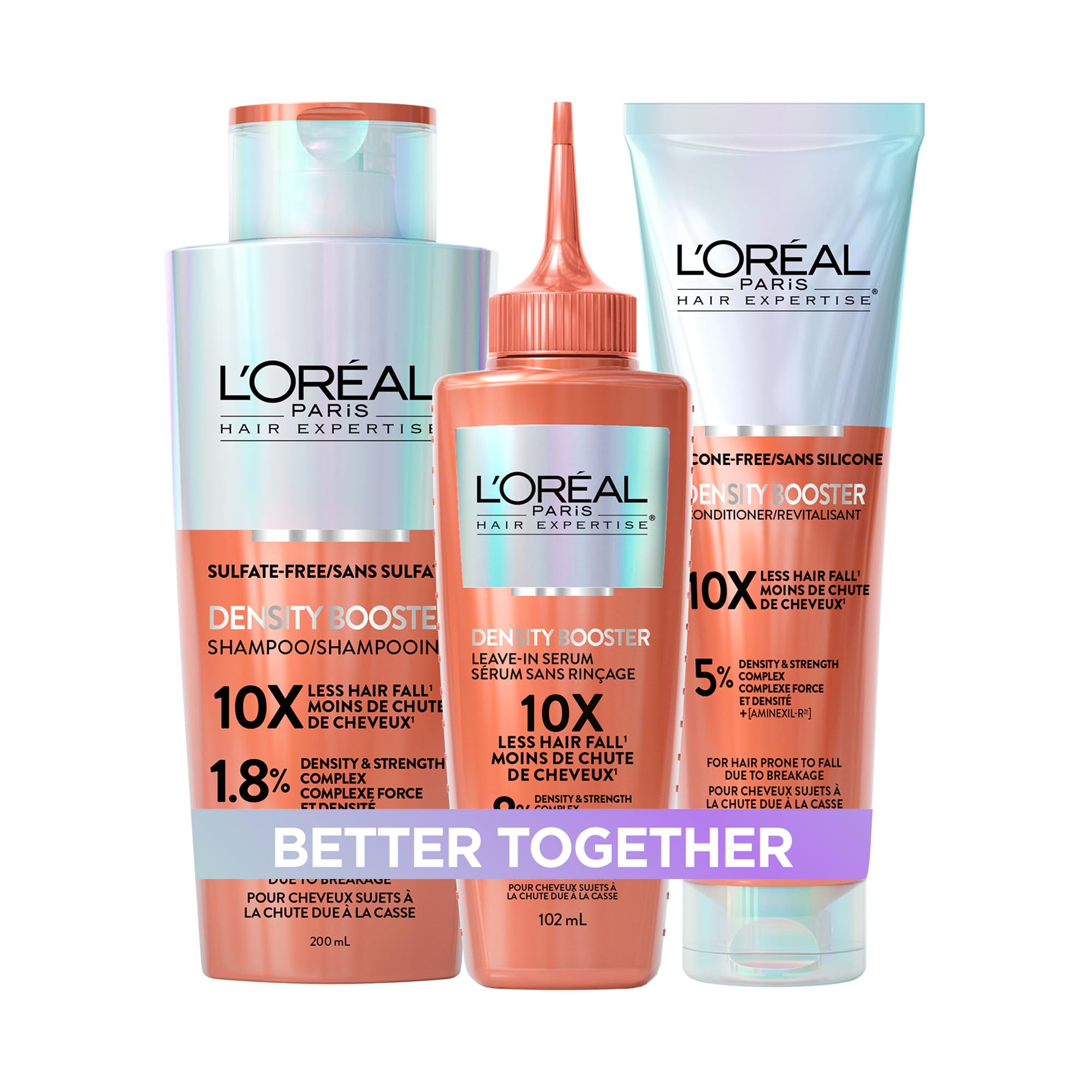 L'Oréal PARIS 化粧品5点セット/ポーチ付き L'Oréal Paris Hair Expertise Density Booster Trio Set with Hair
