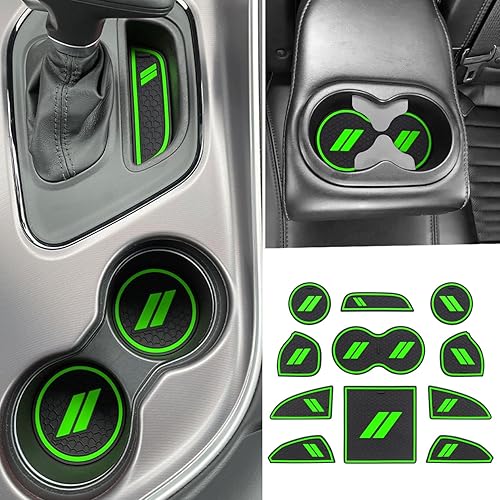 Accesorios para Dodge Challenger 2015-2024, se adapta a la medida para portavasos, alfombrillas antipolvo, bolsillo de puerta, forros de consola