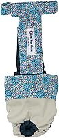 Vista 1 de Pañal azul claro para perro con flor de margarita en crema escarchada, M, con agujero para la cola, fabricado en Estados Unidos