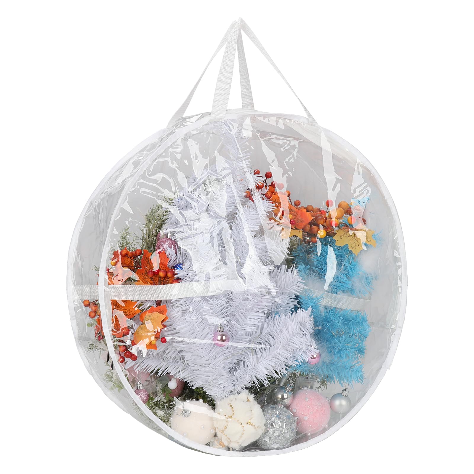 Ddewing Christmas Wreath Storage Bag Christmas Wreath Storage Container Wreath Storage Bag Clear Wreath Storage Bags for Xmas Seasonal Thanksgiving Holiday Artificial Wreath Storage(#6)