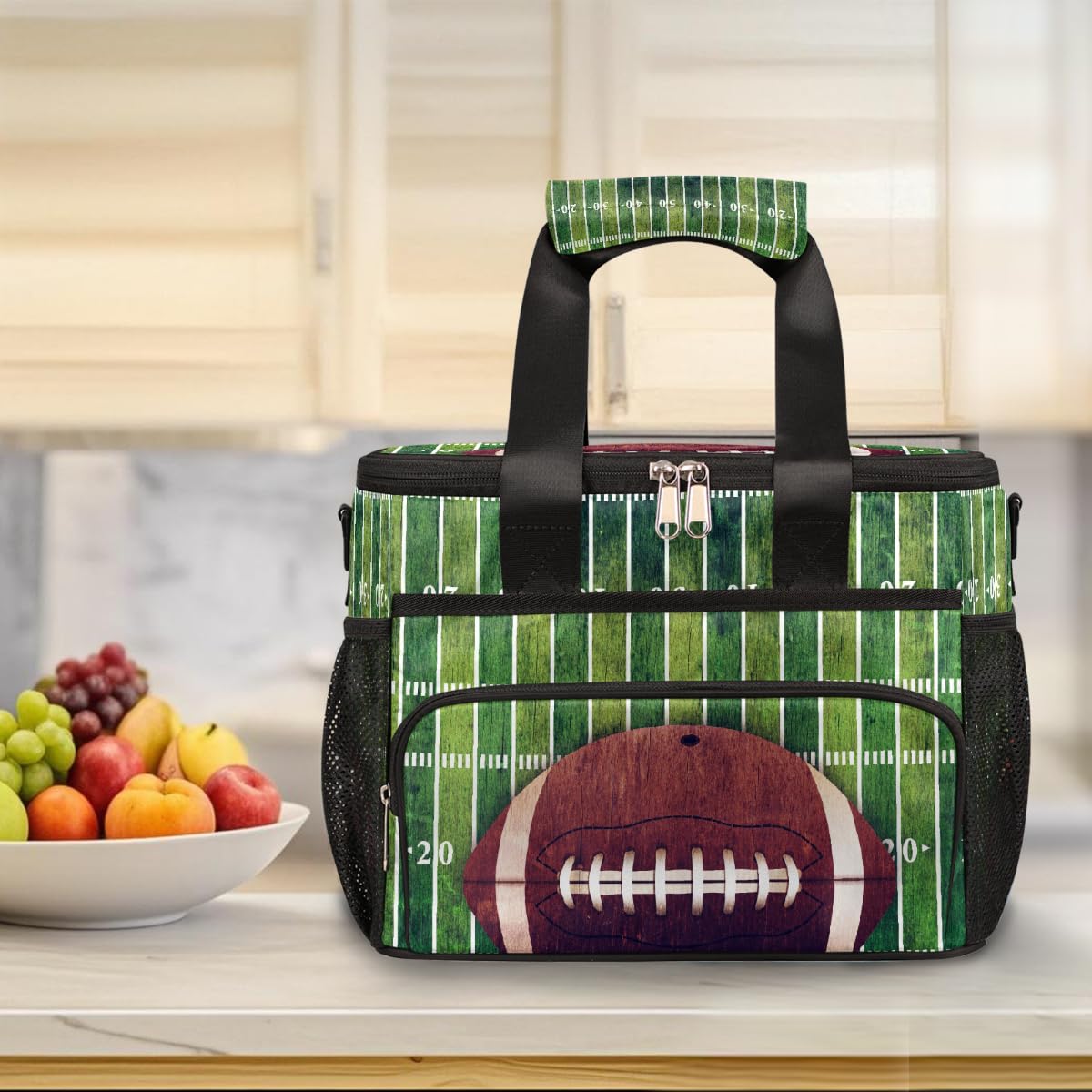Mexpekil Borsa termica riutilizzabile a prova di perdite, per sport, football americano, picnic, campo da calcio e palla, borsa termica per donne, uomini, lavoro, campeggio, spiaggia, ufficio, 24