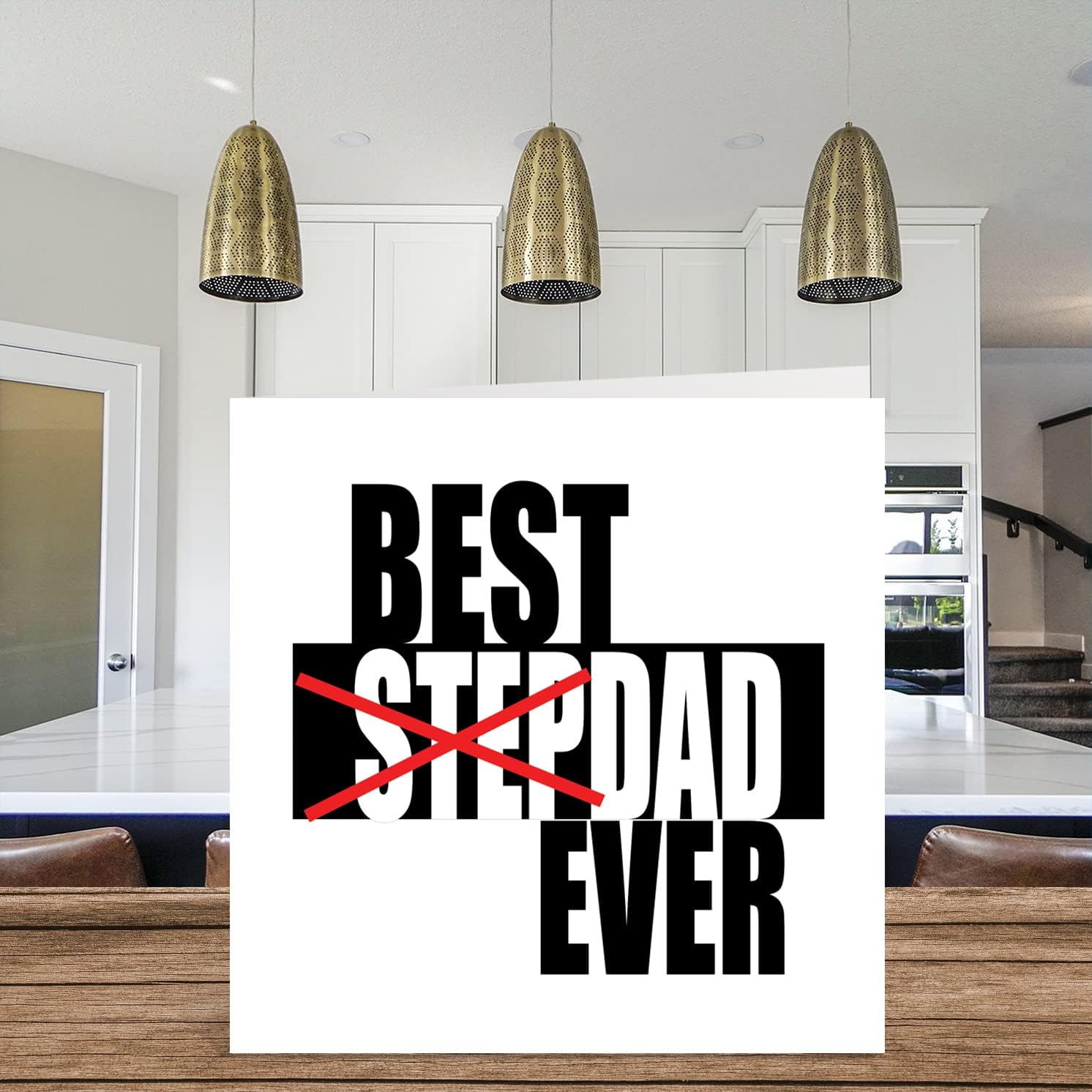 Heartfelt Fathers Day Cards for Step Dad - Best Step Dad Ever - Happy Birthday Card for Stepdad Step Crossed Out from Son Daughter, 145mm x 145mm Father's Day Greeting Cards Gift for Daddy Papa