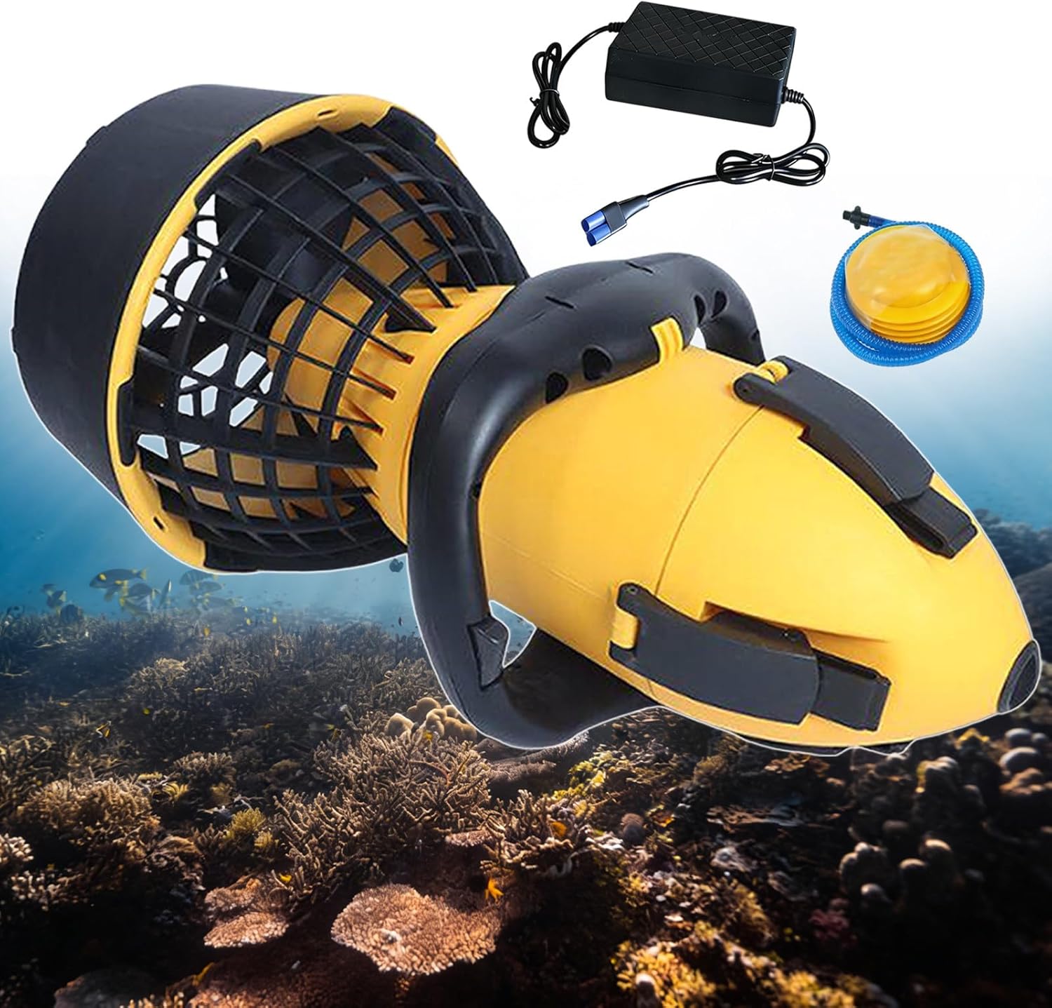 Underwater Scooter – Electric Sea Scooter with Simple Dual-Speed Control + LED Battery Indicator,Lightweight & Portable,5.4 km/h Max Speed,for New Divers,Snorkeling & Water Exploration