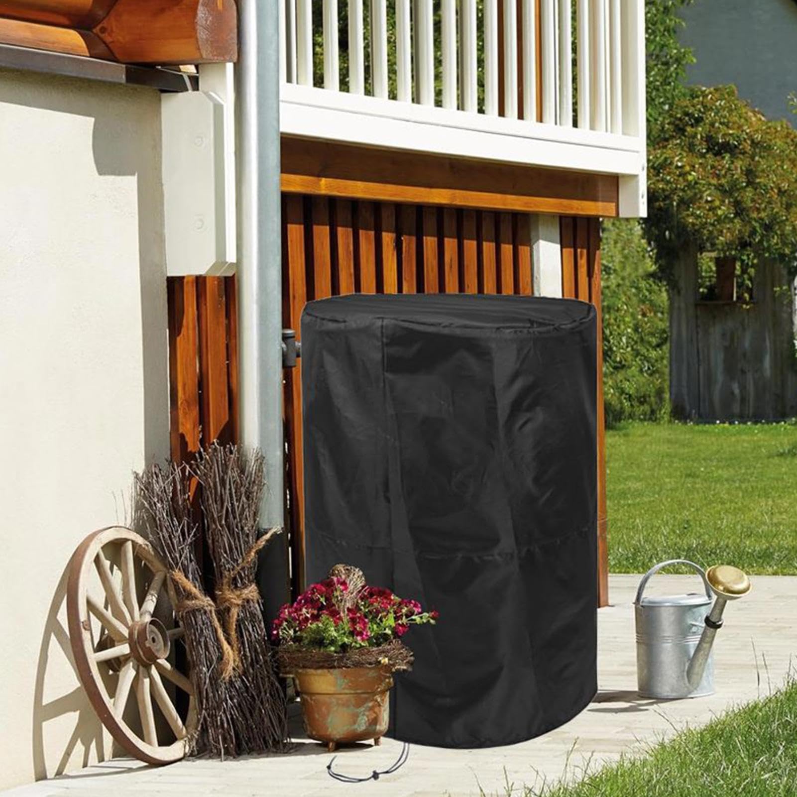 Housse Protection Pour Tonneau Froid - Tissu Oxford 88x88x80 Cm - Imperméable Résistant UV - Coutures Renforcées - Jardin Extérieur