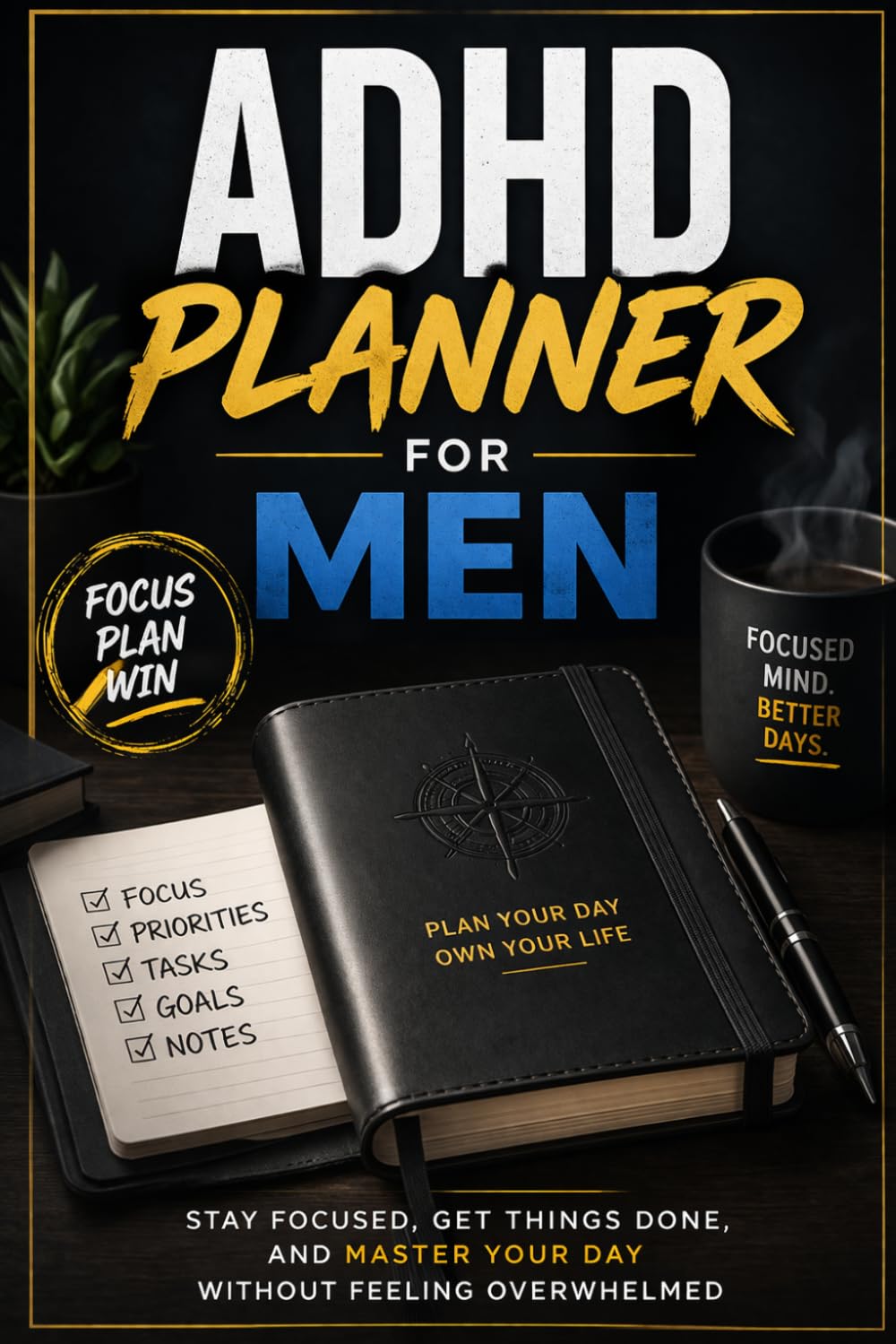 ADHD Planner for Men: Stay Focused, Get Things Done, and Master Your Day Without Feeling Overwhelmed