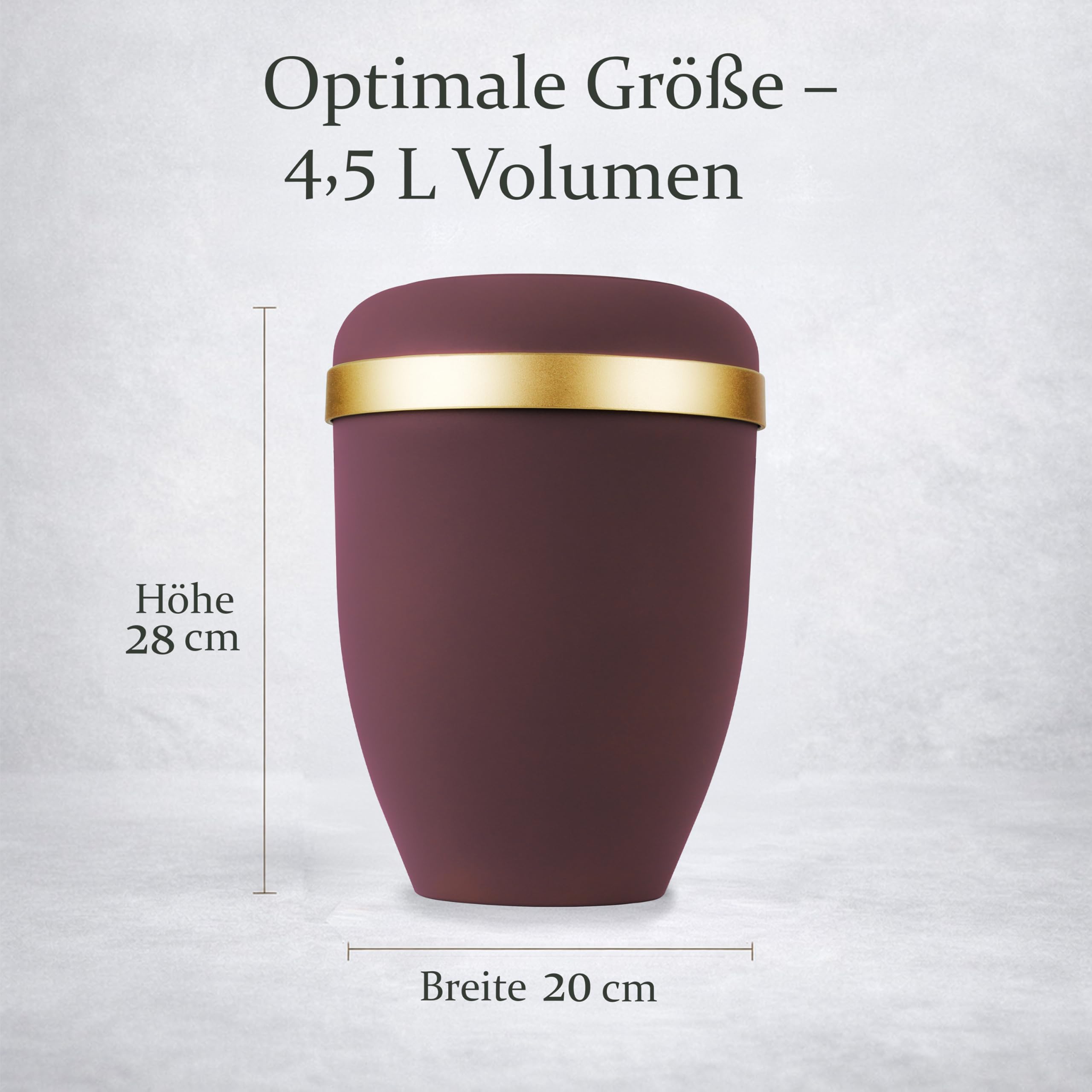 VELORA Bio Urne - Urnen für Menschen Asche zur Ökologischen Bestattung - Würdevolle Beisetzung - Eine Beerdigung Symbolisiert die Wiedergeburt in Form des Lebensbaums (burgunderrote Farbe)