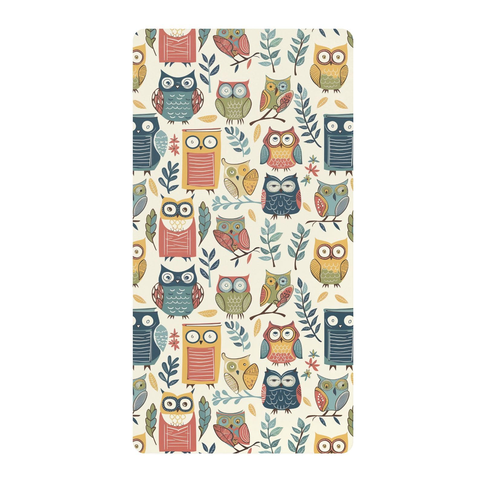Library Owls - Lenzuola per culla in cotone morbido e traspirante, confezione da 1