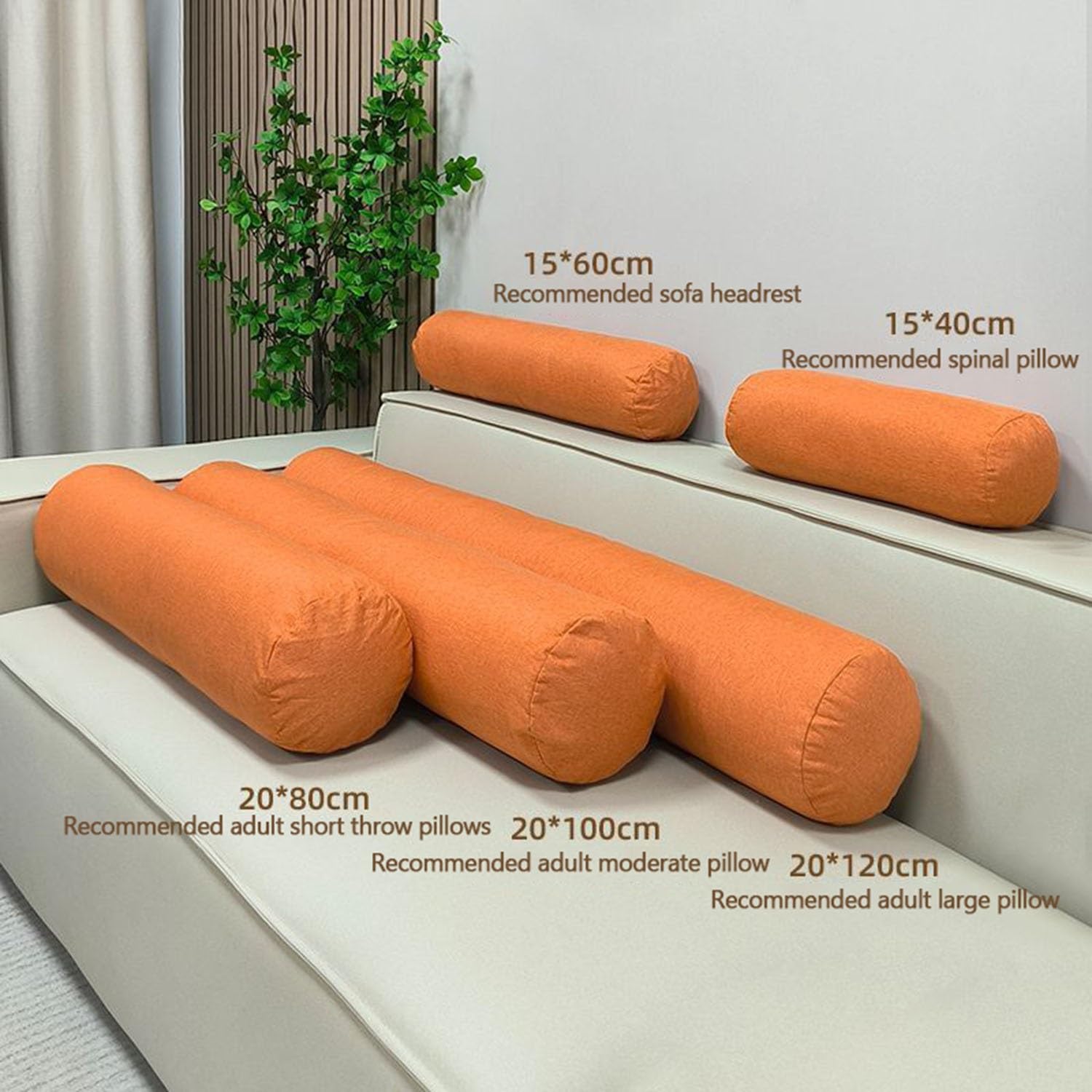 Nacken-Und Knierolle Kopfkissen Kissenrolle Nackenkissen Kissen Rolle Orthopädisches Nackenkissen, Lagerungsrolle, Bolster Side Sleeper Pillow with Abnehmbar Cover(#11,20x120cm/6x47in)