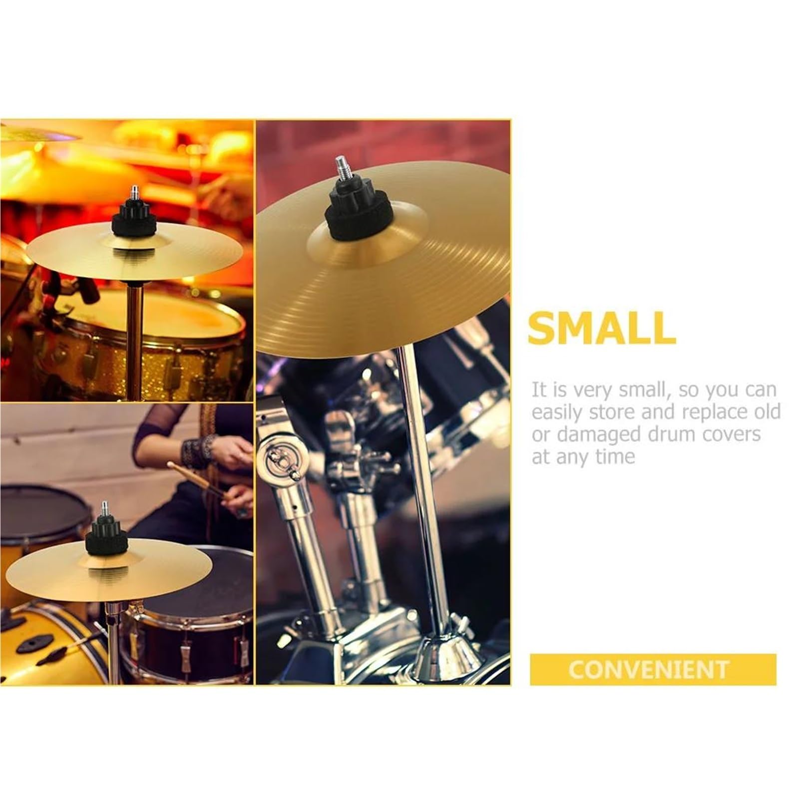 Cymbales De Remplacement Pour Tambour À Son Clair 2 Pièces Fournitures Professionnelles Kit En Laiton Pratique